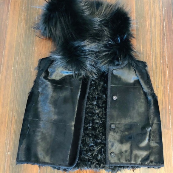 Dennis Basso Short Black Real Fur Vest